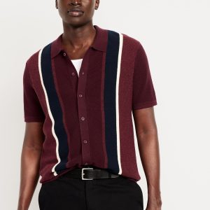 Button-Down Striped Polo