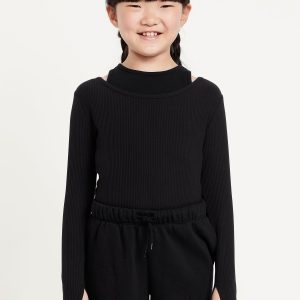 2-In-1 Ribbed Performance Top for Girls