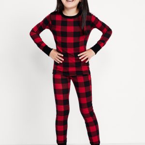 Gender-Neutral Snug-Fit Graphic Pajama Set for Kids