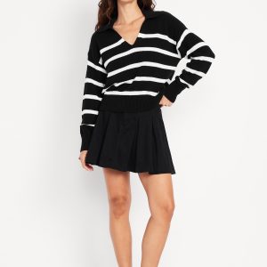 High-Waisted Pleated Mini Skirt