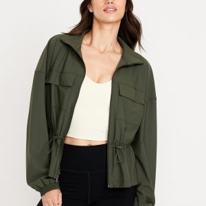 SleekTech Oversized Cinched-Waist Jacket