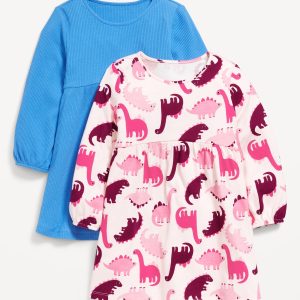 Long-Sleeve Fit and Flare Dress 2-Pack for Toddler Girls