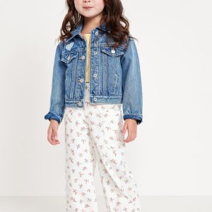 Printed Pull-On Baggy Wide-Leg Cargo Twill for Toddler Girls