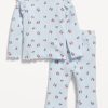 Printed Cozy Rib-Knit Ruffled Top and Pants Set for Baby
