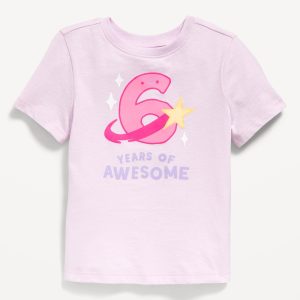 Birthday Graphic T-Shirt for Toddler Girls