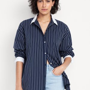 Oversized Button-Down Boyfriend Shirt