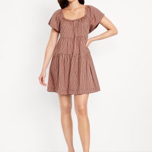 Tiered Mini Swing Dress