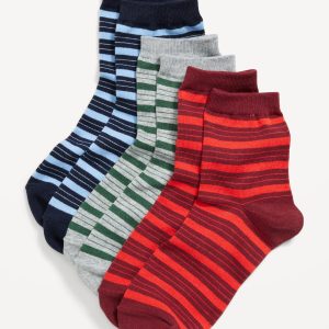 Novelty Quarter Crew Socks 3-Pack for Women