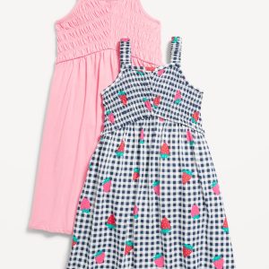 2-Pack Fit & Flare Sleeveless Smocked Dress for Girls