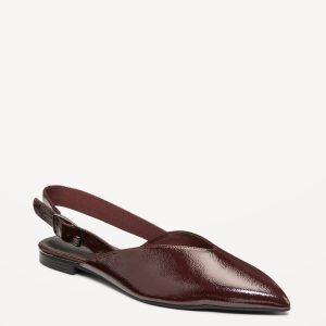 Wide Strap Slingback Flats