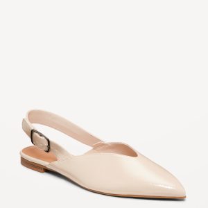 Wide Strap Slingback Flats