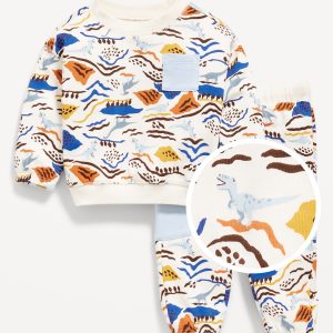 French-Terry Pocket Sweatshirt and Sweatpants Set for Baby