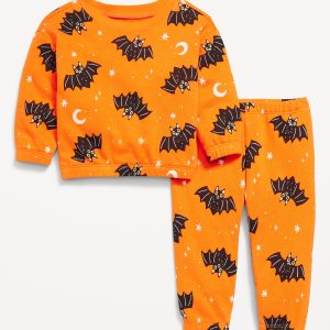 Printed French Terry Sweatshirt and Pants Set for Baby