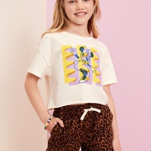 Old Navy x Disney© Cropped Graphic Raw-Edge T-Shirt for Girls