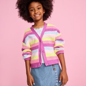 High-Waisted Wrap-Front Jean Skort for Girls