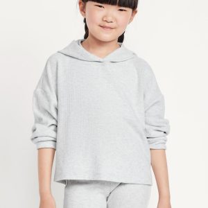 CozePlush Pullover Hoodie and Flare-Leg Pants Set for Girls