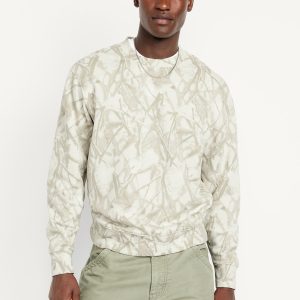 Loose Printed Rotation Crew-Neck Sweatshirt