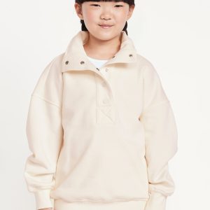 Oversized Snap-Button Sweatshirt for Girls