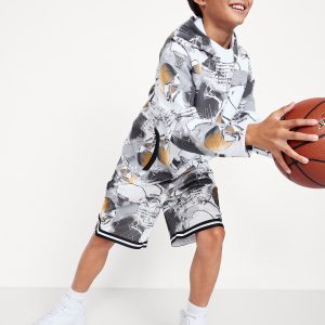 Knee Length Mesh Basketball Shorts for Boys