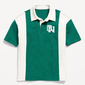 Color-Block Logo-Graphic Polo Shirt for Boys