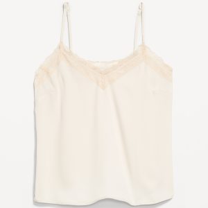 Lace-Trim Satin Cami Top