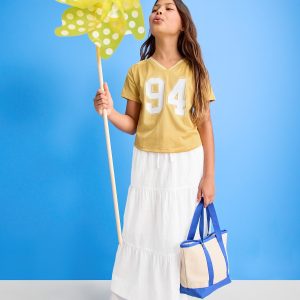 Tiered Swing Midi Skirt for Girls