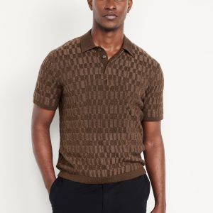 Short-Sleeve Sweater-Knit Polo