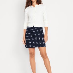 High-Waisted Crepe Mini Skirt