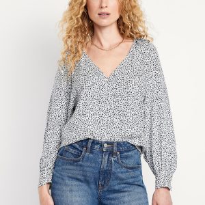 Crepe Button-Down Top