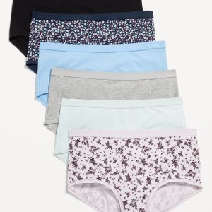 High-Waisted Everyday Brief Cotton Underwear 6-Pack