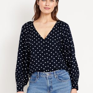Crepe Button-Down Top