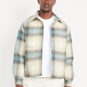 Insulated Cropped Flannel Shacket
