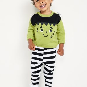 French-Terry Halloween Sweatshirt and Sweatpants Set for Baby