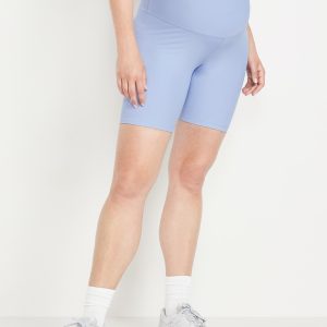Maternity Full Panel PowerSoft Biker Shorts -- 8-inch inseam