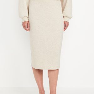 Extra High-Waisted Bounce Fleece Midi Skirt