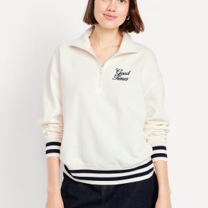 SoComfy Oversized Half-Zip Sweatshirt