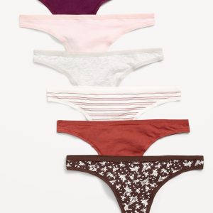 6-Pack Low-Rise Everyday Cotton Thong