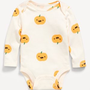 Printed Unisex Long-Sleeve Bodysuit for Baby