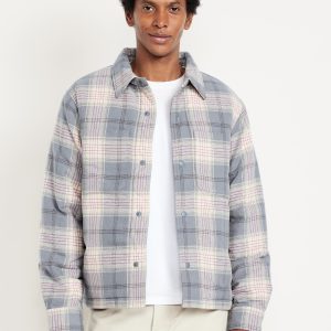 Insulated Cropped Flannel Shacket
