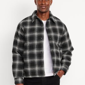 Insulated Cropped Flannel Shacket