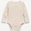 Unisex Long-Sleeve Ribbed Bodysuit for Baby