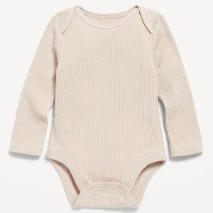 Unisex Long-Sleeve Ribbed Bodysuit for Baby