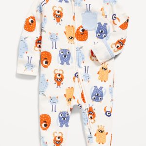 2-Way-Zip Sleep & Play Pocket Footed One-Piece for Baby