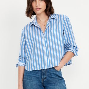 Cropped Button-Down Shirt