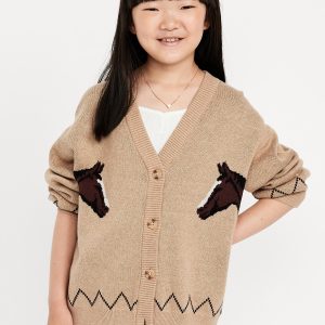 Slouchy Long-Sleeve Cardigan Sweater for Girls