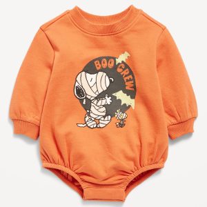Peanuts™ Snoopy Long-Sleeve Fleece One-Piece Romper for Baby