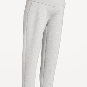 Maternity Bounce Fleece Rollover-Waist Jogger Sweatpants