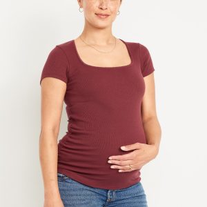 Maternity Trapeze-Neck T-Shirt