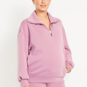 Maternity Bounce Fleece Half-Zip Pullover