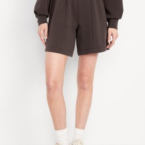 High-Waisted Bounce Fleece Shorts -- 8-inch inseam